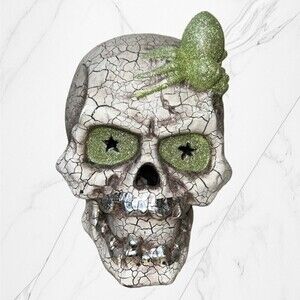 HOLIDAY led light up ceramic skull